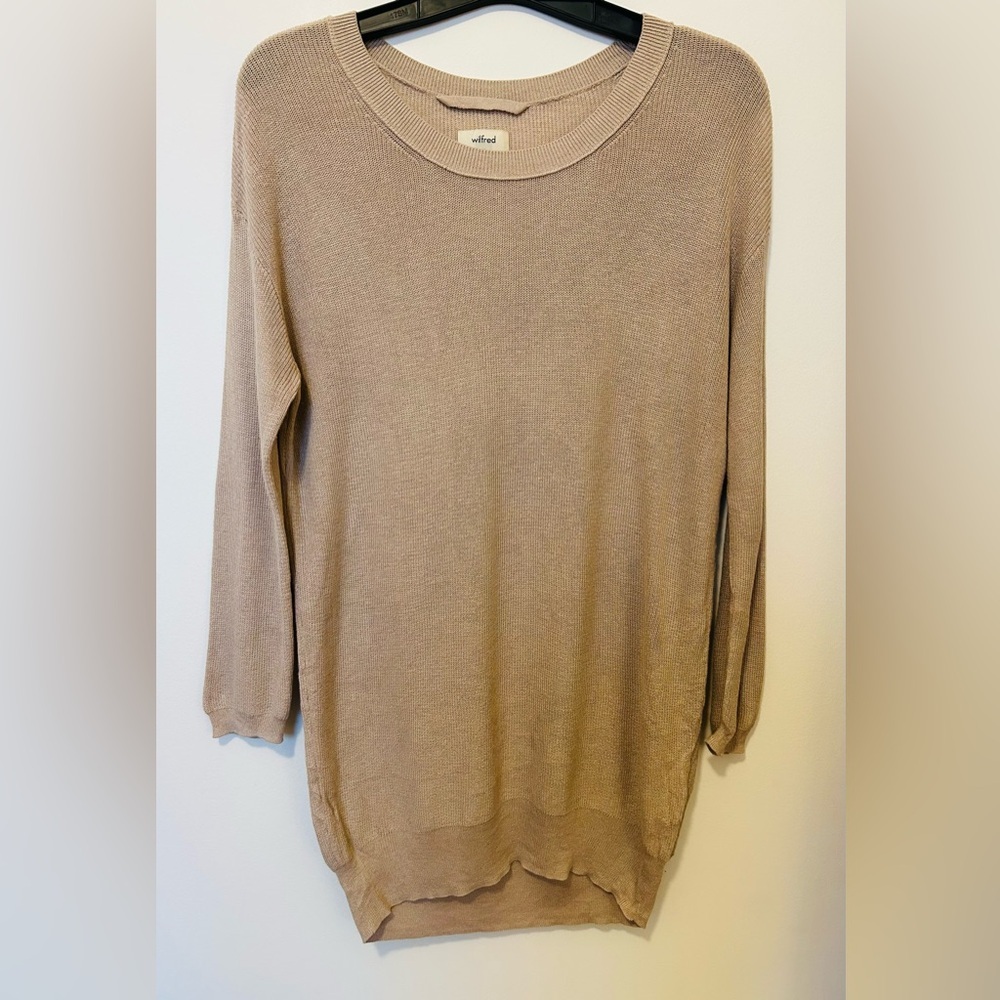 ARITZIA WILFRED Balsac Silk Cashmere Sweater Tan color M-size
